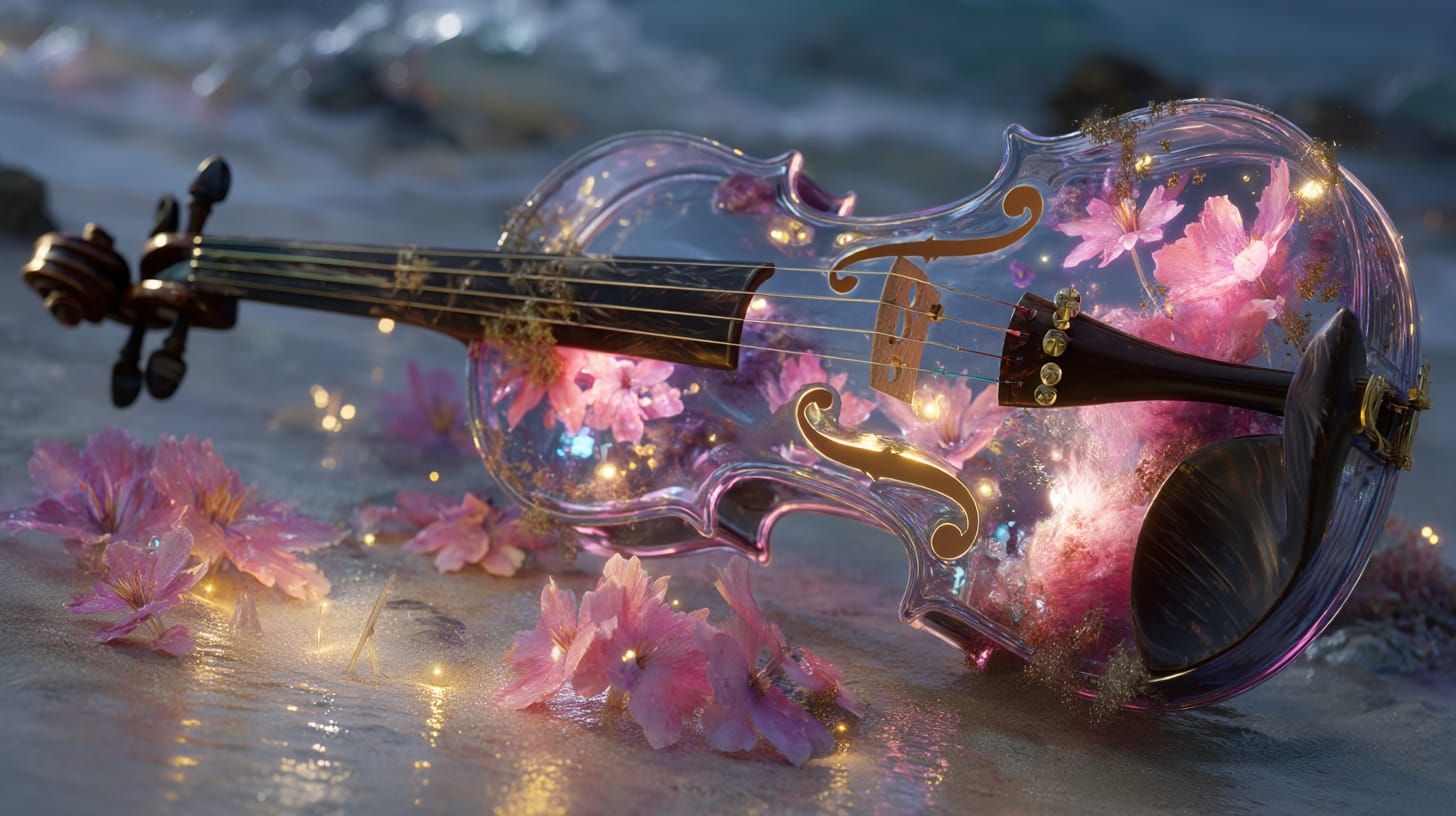 Violín and Flowers  by @Alanna