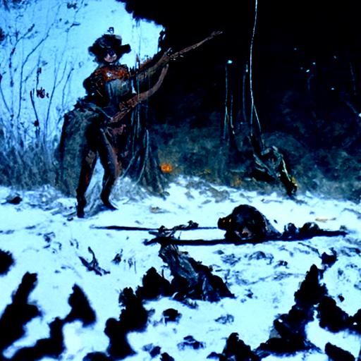 ranger fires arrow at brown lady