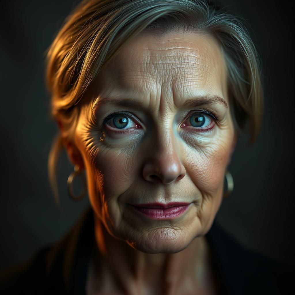 a photo camera,old women