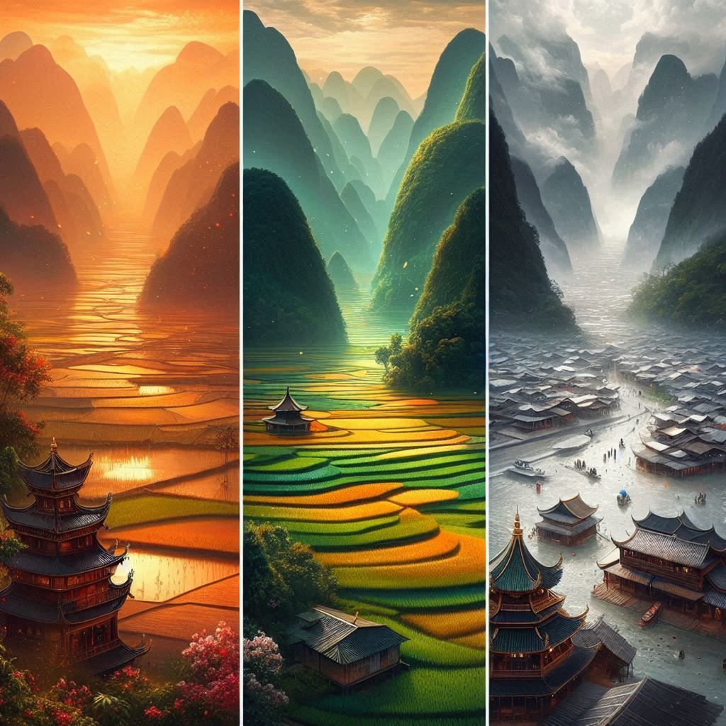 3 Asian landscapes  by @Csf