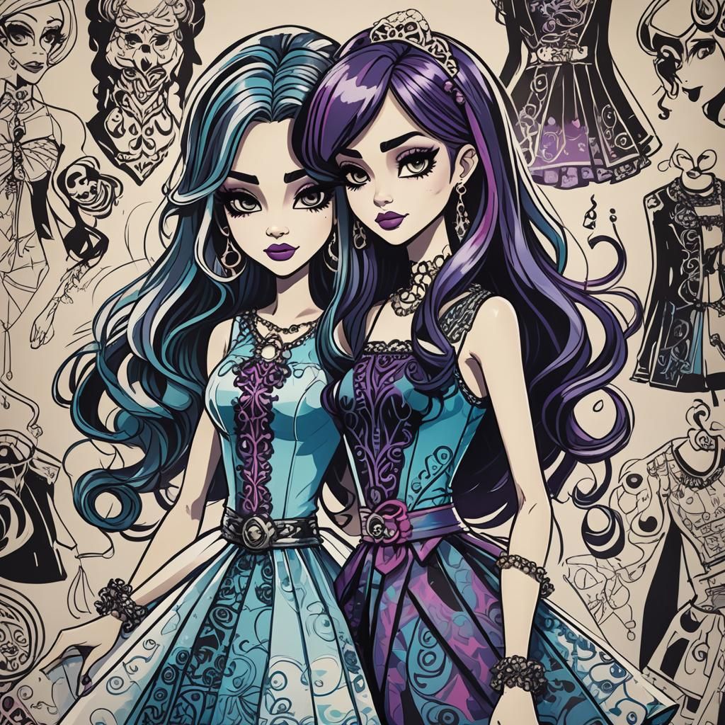Abbey Bomitable from monster high designing a dress