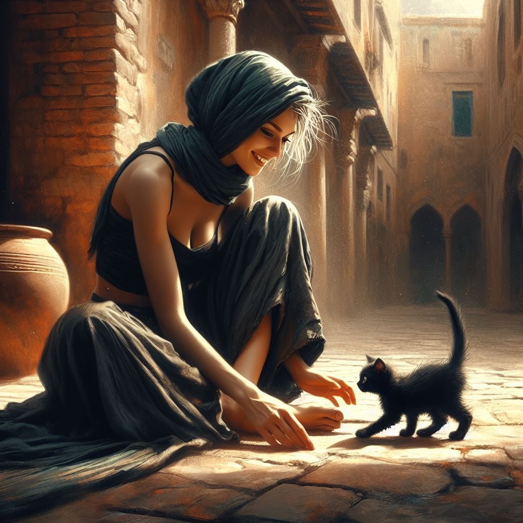 D3 Kitten in the Courtyard