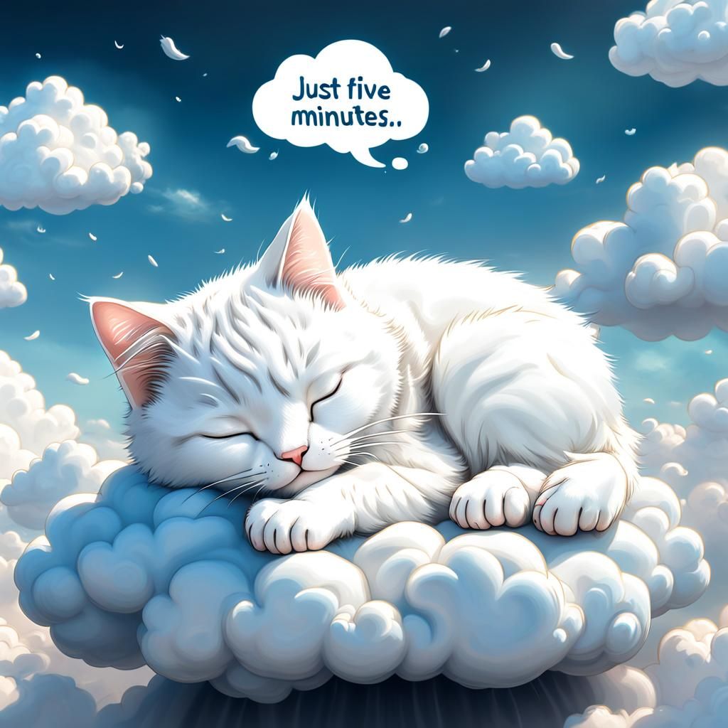 Cute white baby cat sleeping   by @bedisi yseven