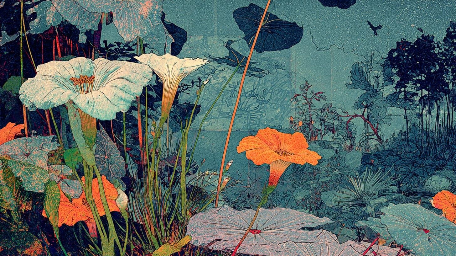 Biomechanical planet in Giger designed plants & animals