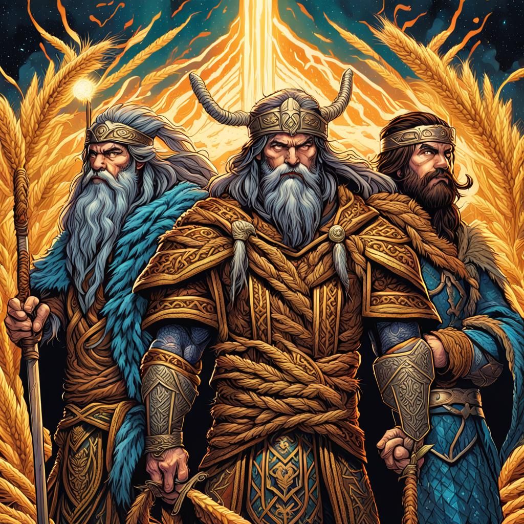 From left: Taranis, Toutatis, Esus, a superhero celtic trio  by @Stepan Bros