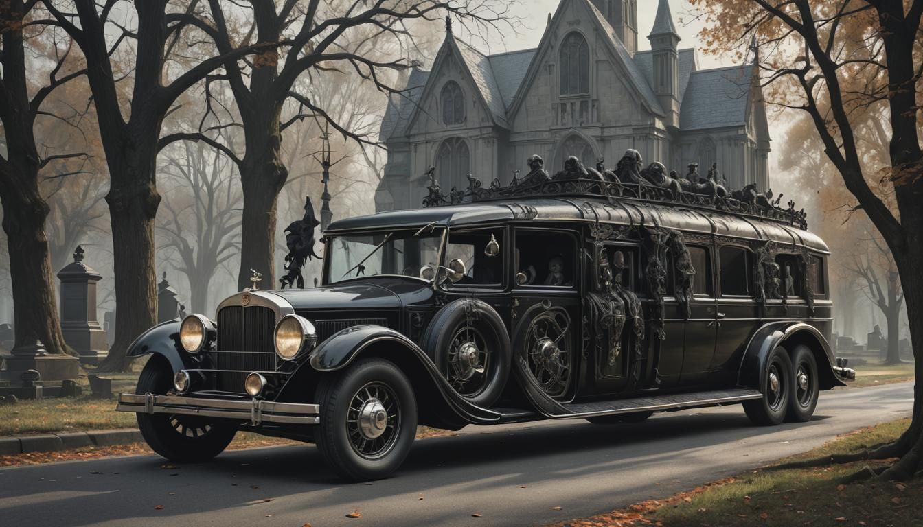 gothic funeral hearse - AI Generated Artwork - NightCafe Creator