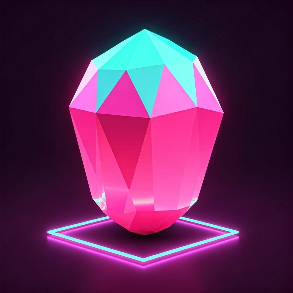 Hot pink and bright teal gemstone