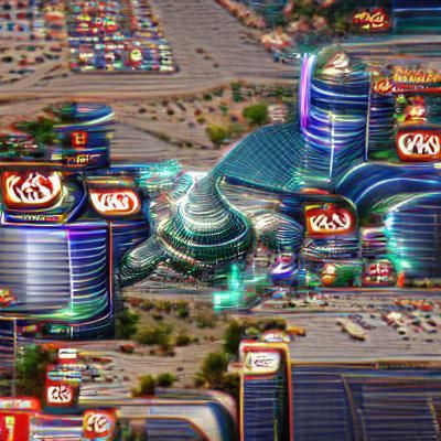A busy futuristic Las Vegas casino  8k resolution