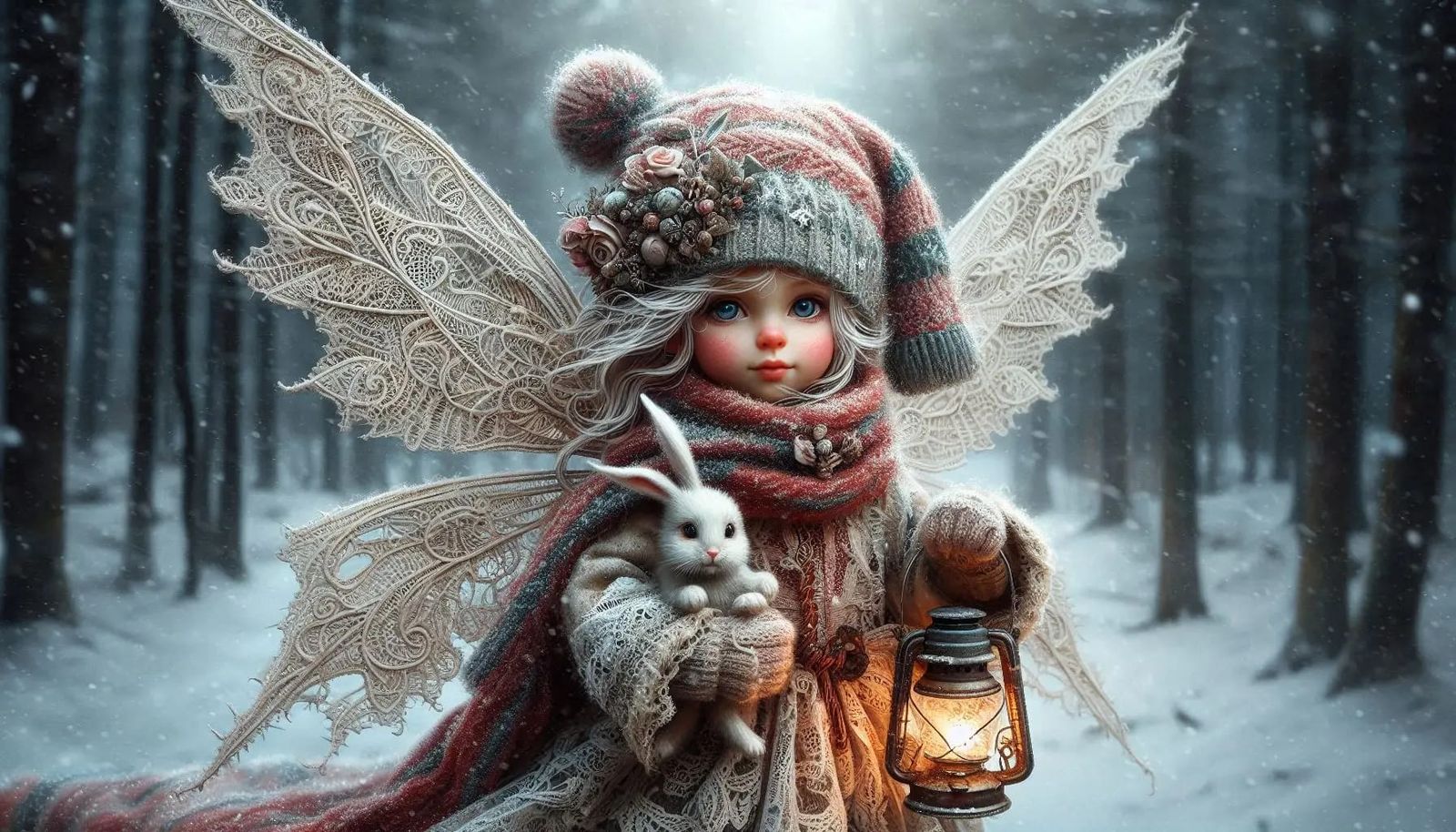 Winter Fairy with rabbit