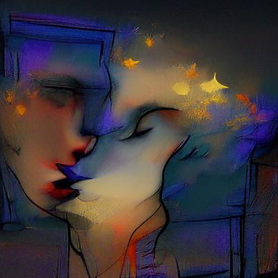 The memory of the night in a fleeting kiss