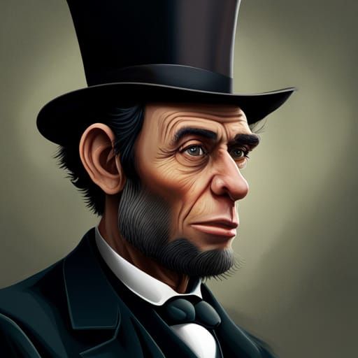 Portrait of Abraham Lincoln as a Chimpanzee, head shot of an...