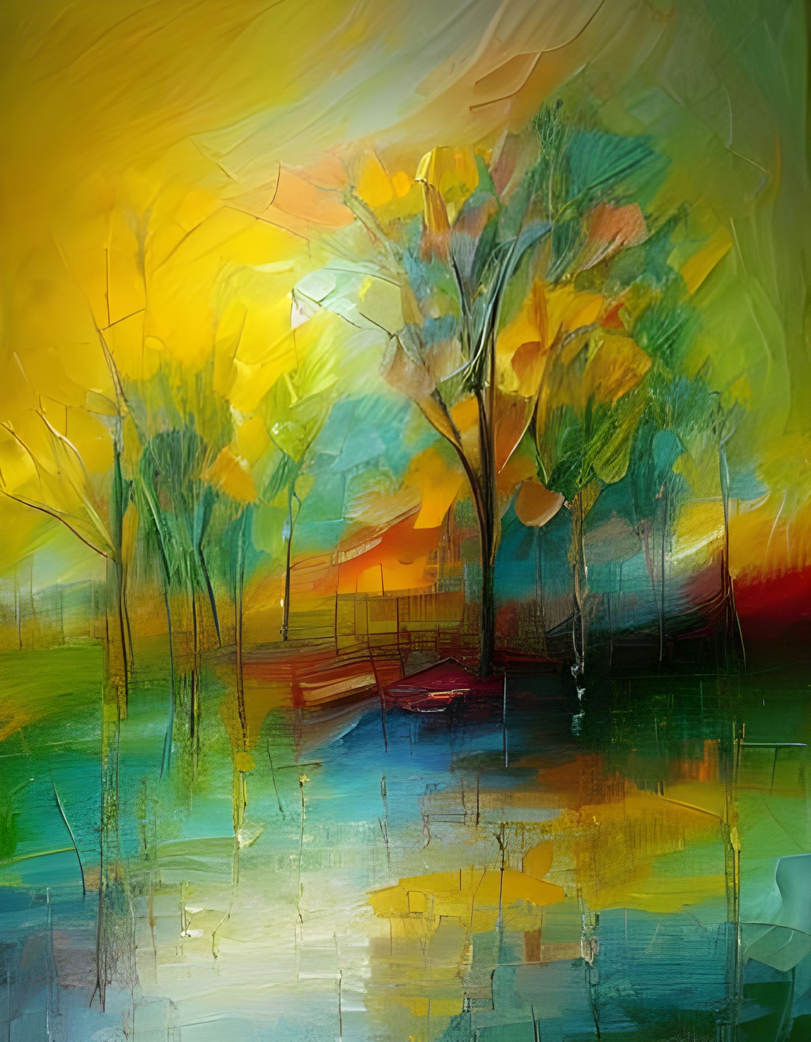 abstract , neoimpressionism expressionist style oil painting, smooth