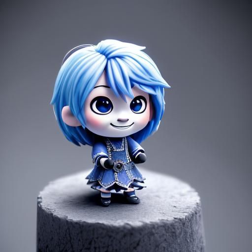 A happt blueberry Chibi with a little smile (1.5) - AI Generated ...