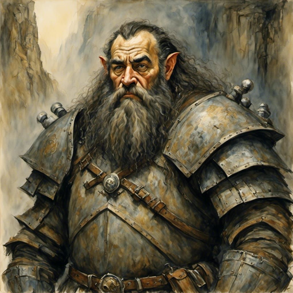 portrait of a Dwarven  warrior <lora:Aeon Fantasy:1.0> 