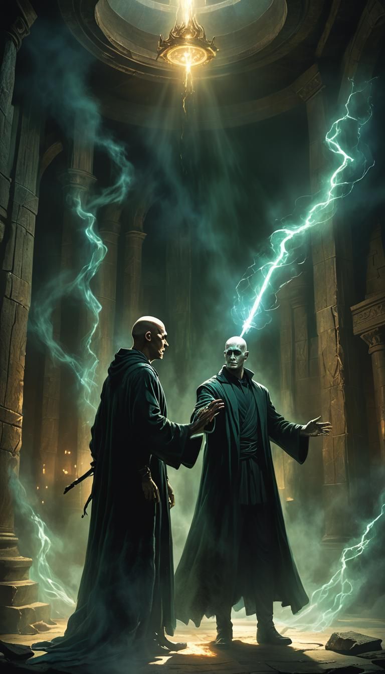 Harry Potter Dark Magic Duel in Fantasy Art