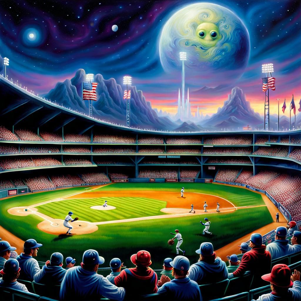 A Intergalactic Baseball game - AI Generated Artwork - NightCafe Creator