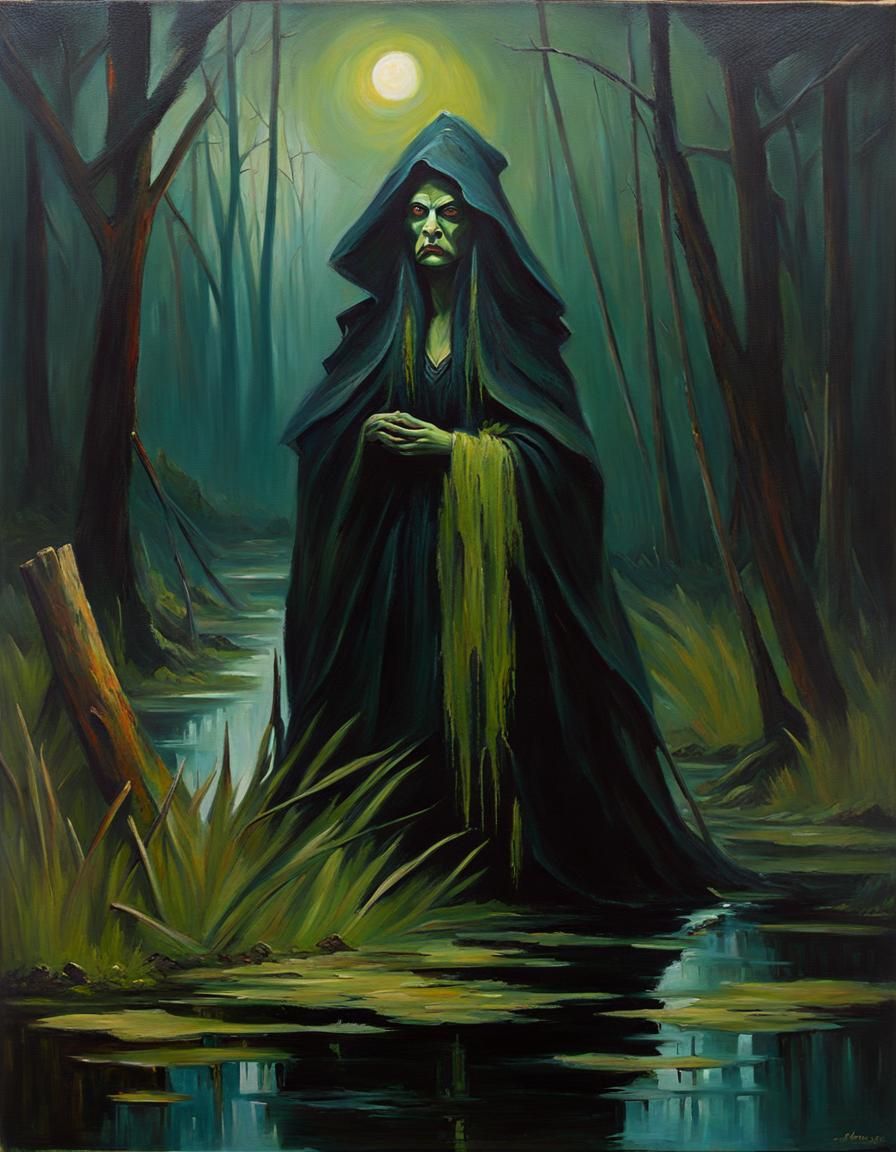 Swamp Hag by Claude Monet - AI Generated Artwork - NightCafe Creator