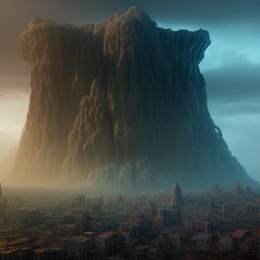 Uranium Golem Rising: Epic Digital Matte Painting