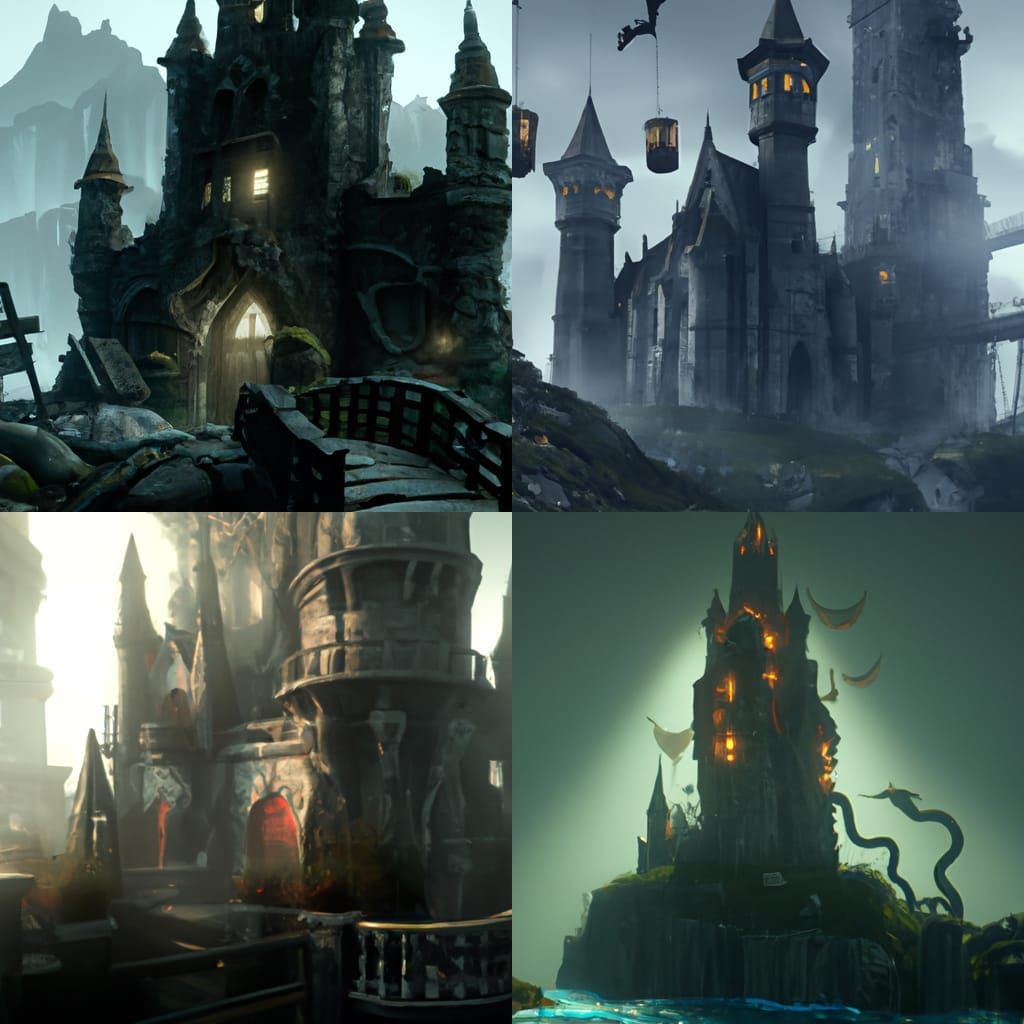 Haunted castle with ghosts a masterpiece, 8k resolution, dar...