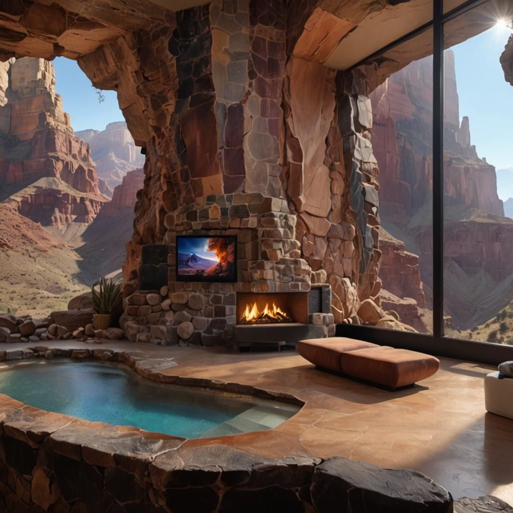 Grand Canyon inspired interior design, luxury appartment