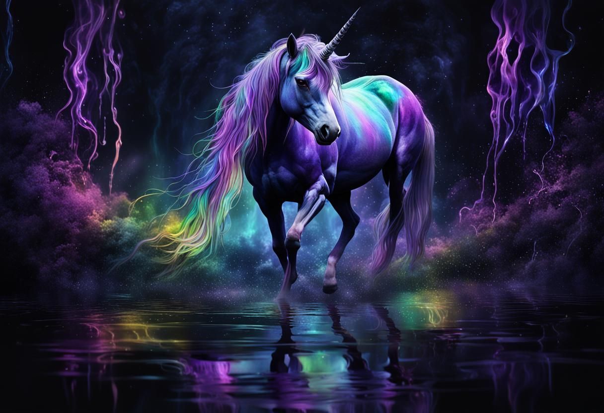 Rainbow smokey fantasy forest