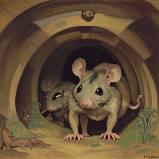 An underground mouse runs, and under it the earth trembles, ...