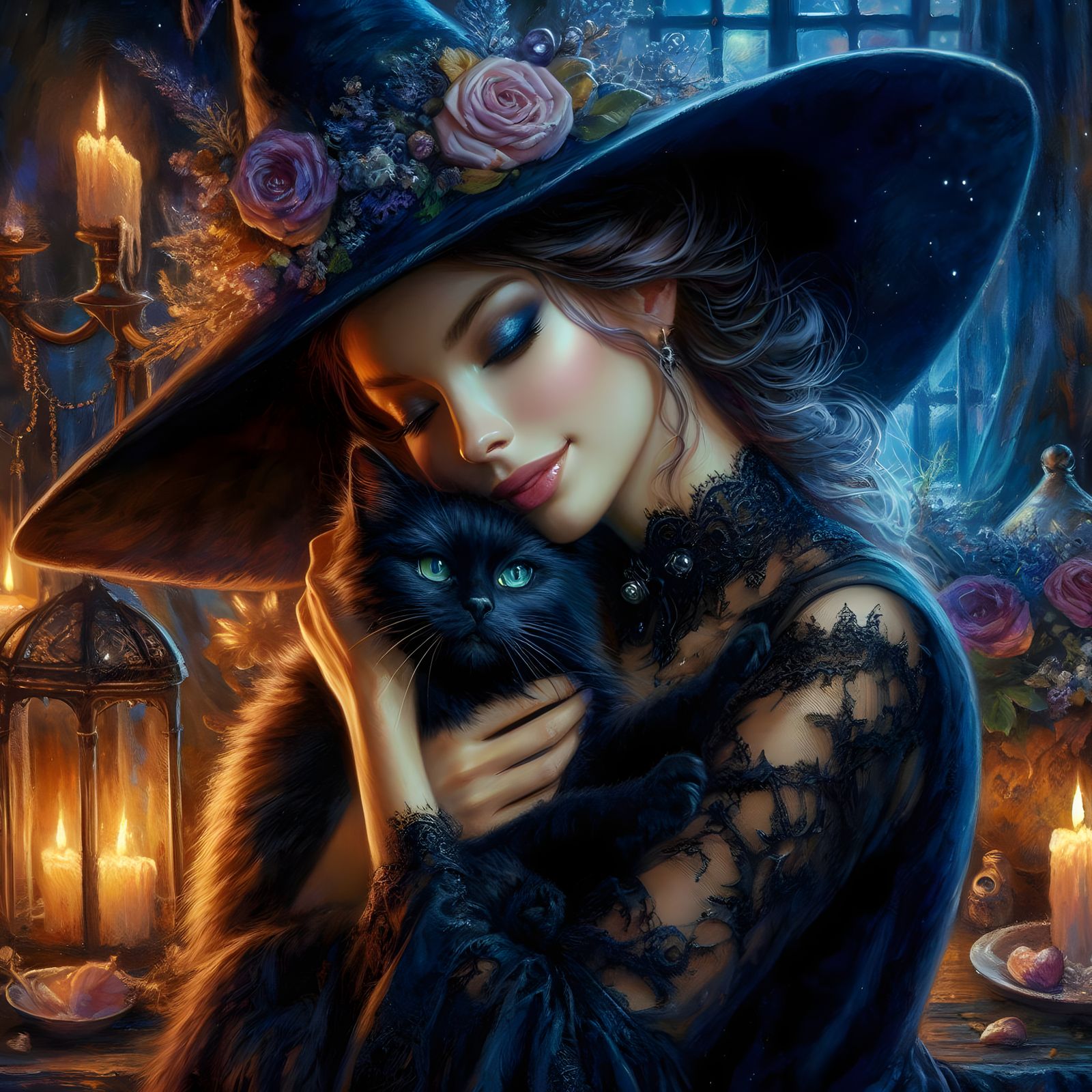 Witch And Cat Familiar