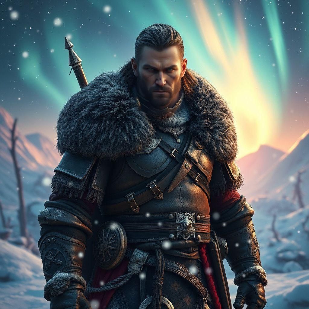 A Nordic male warrior in his mid thirties 