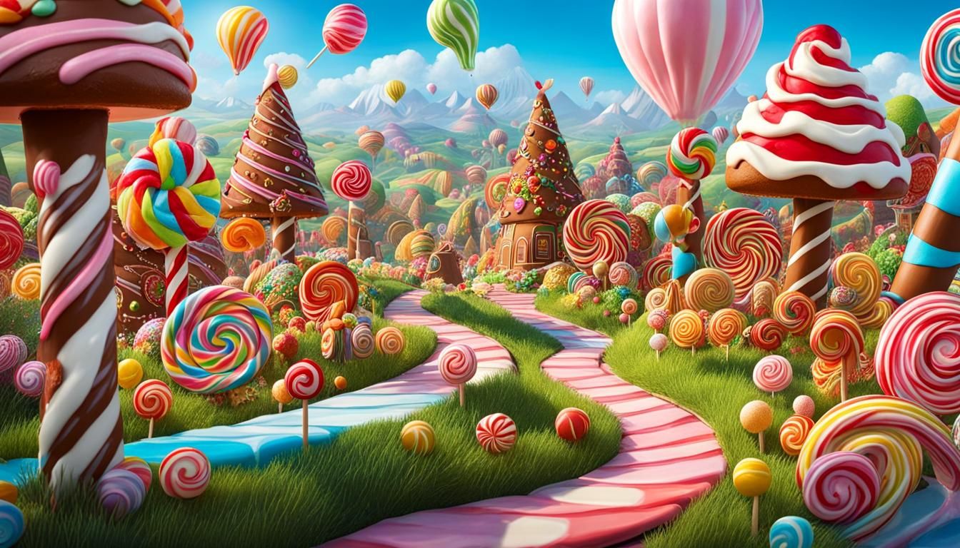 candy wonderland AI Generated Artwork NightCafe Creator