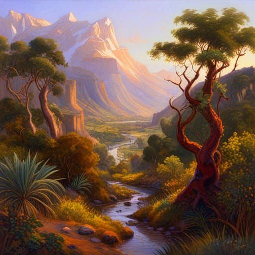 wild untouched landscape, by Andrew Ferez and Marianne North...