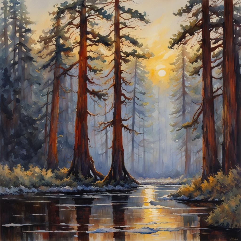 <lora:Impasto1:1.2>
sunrise in the forest 