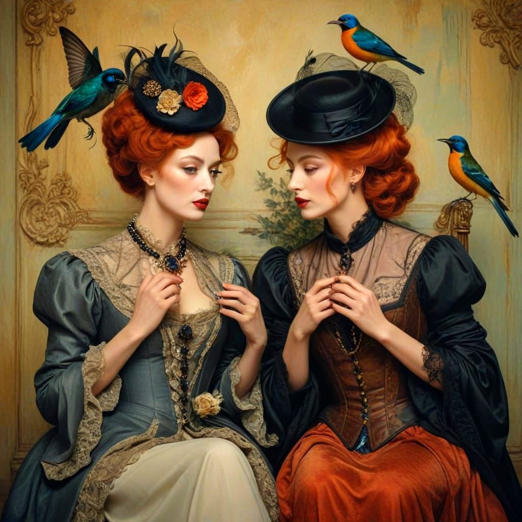 Eccentric Ladies in a Fantastical Surreal Scene