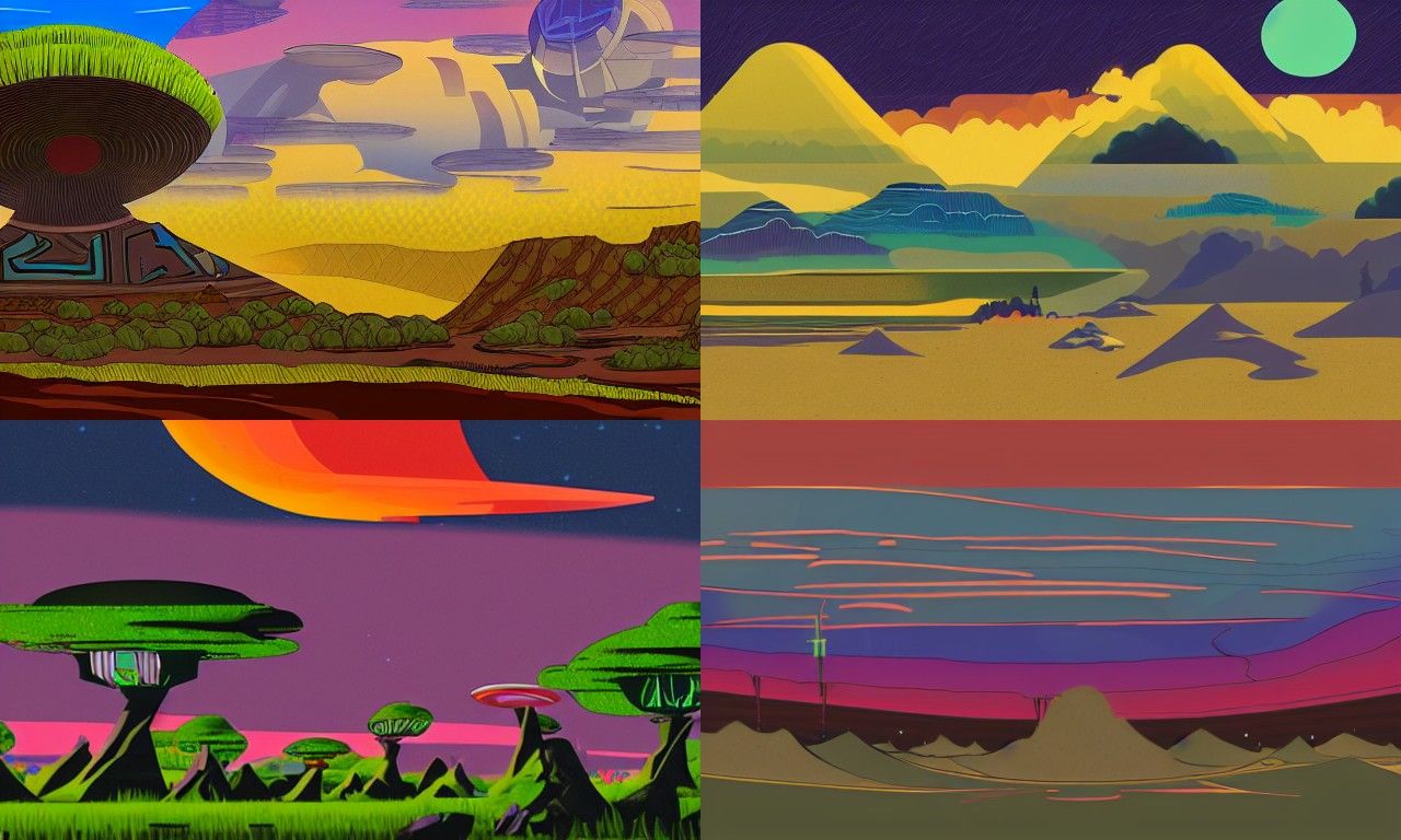 Landscape in the style of Afrofuturism