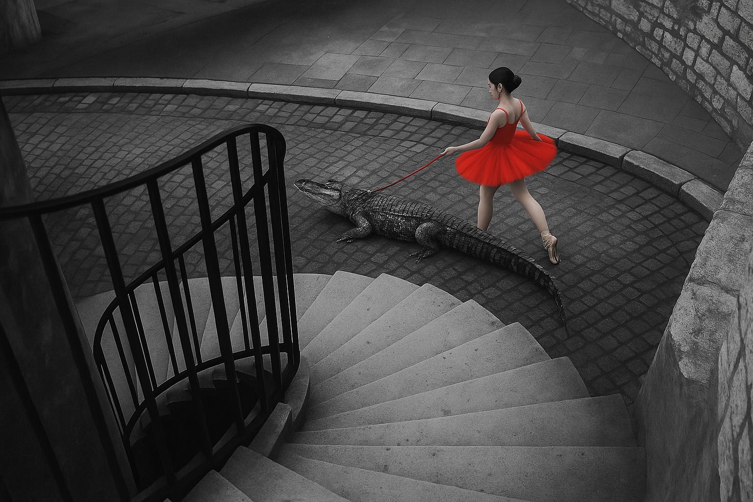 Coccodrillo a spasso.