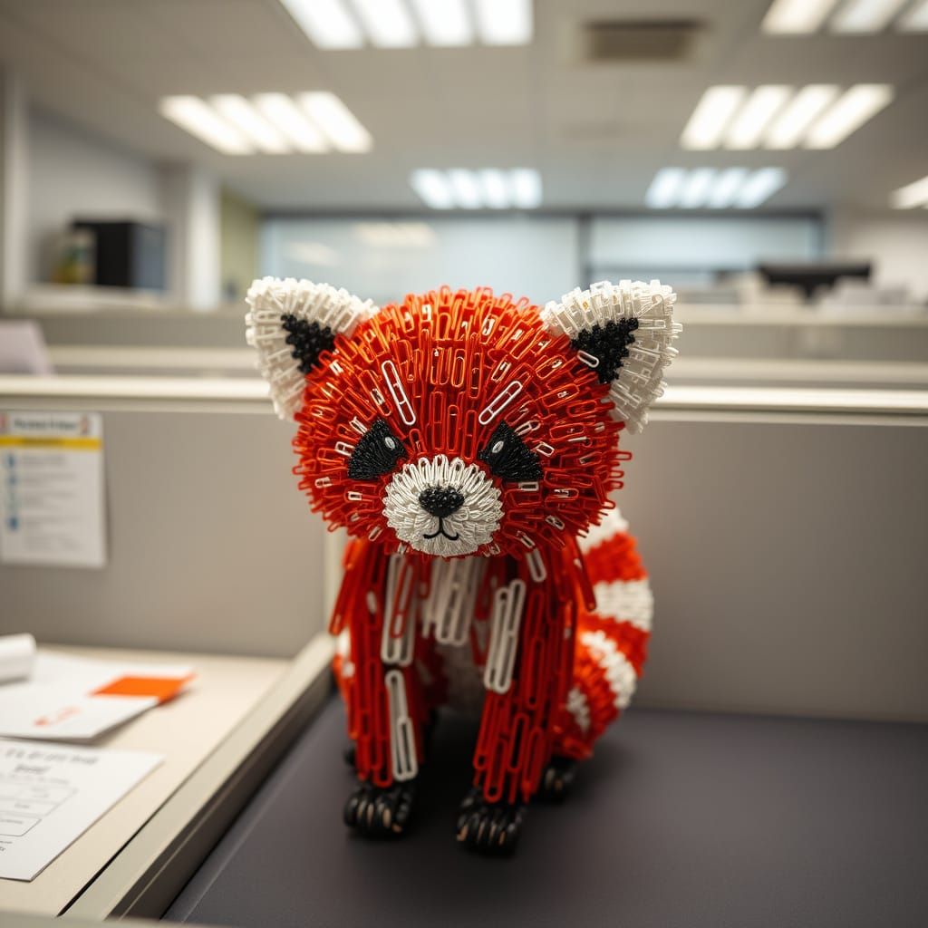 פנדה עשויה מסיכות משרד  by @wow