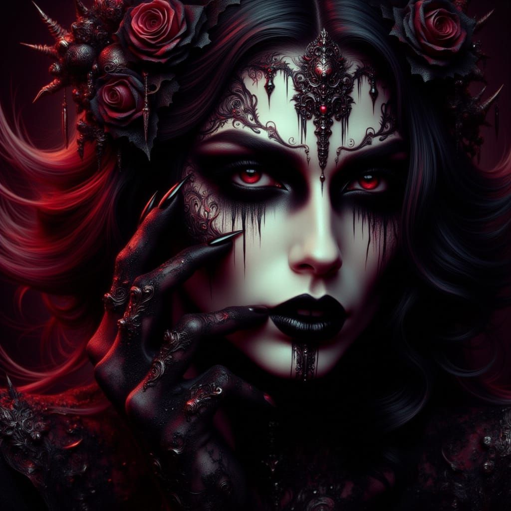 Working to create dark beauty.