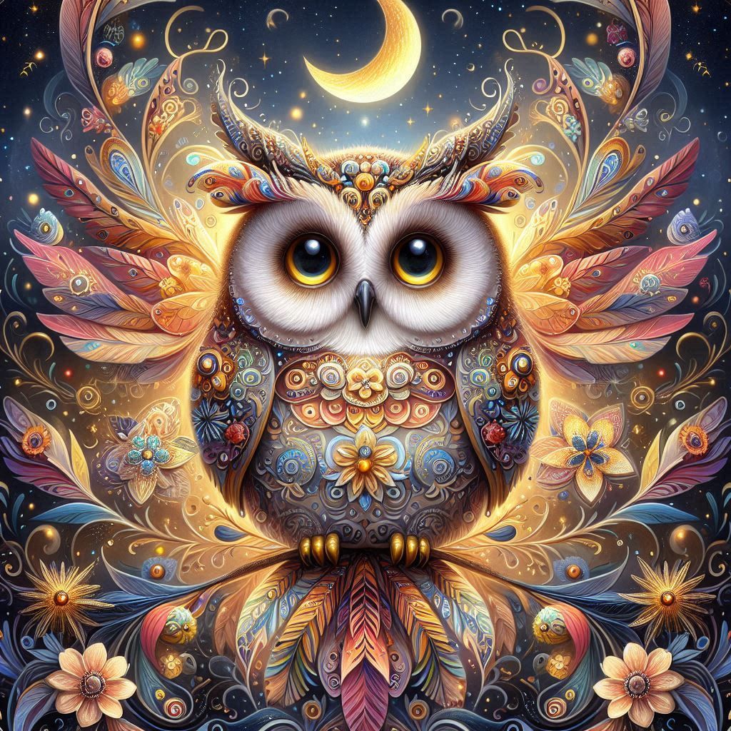 Whimsical Owl  by @Krystina Digital Artworks