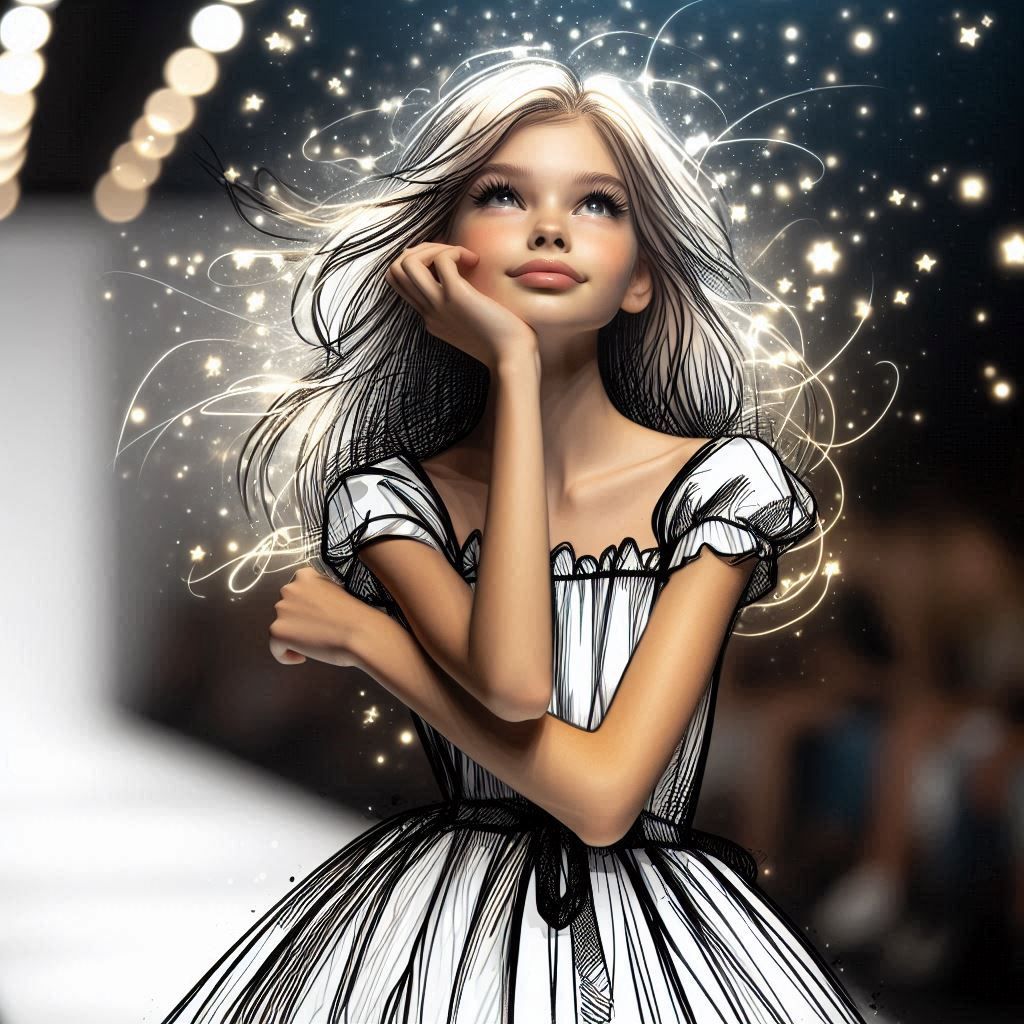 Catwalk with sketch-like detail