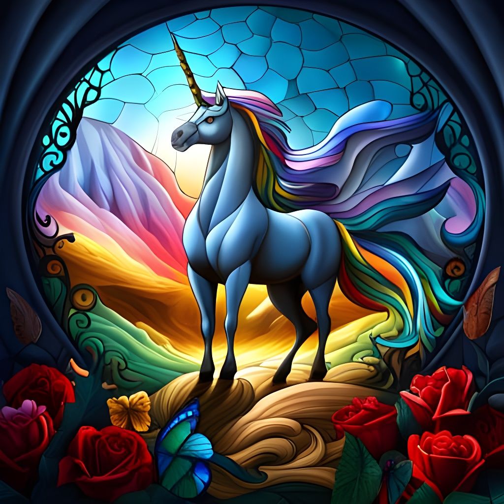Stained Glass Unicorn 