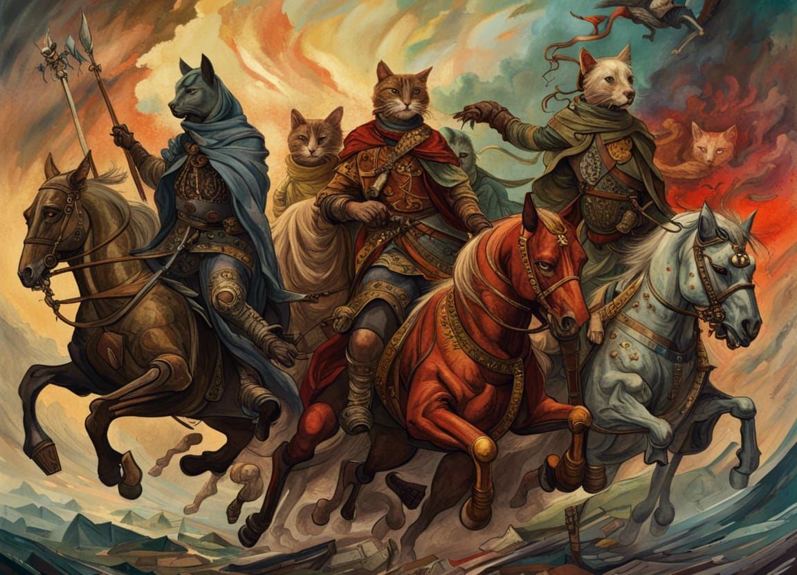 Four Cats of the Apocalypse  by @Mr Breeze
