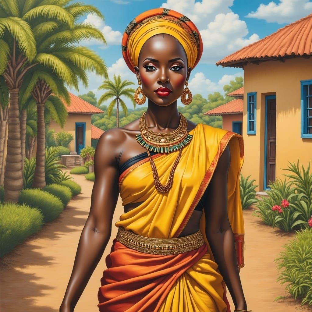 <lora:AfricanWomanFx:1.0> 