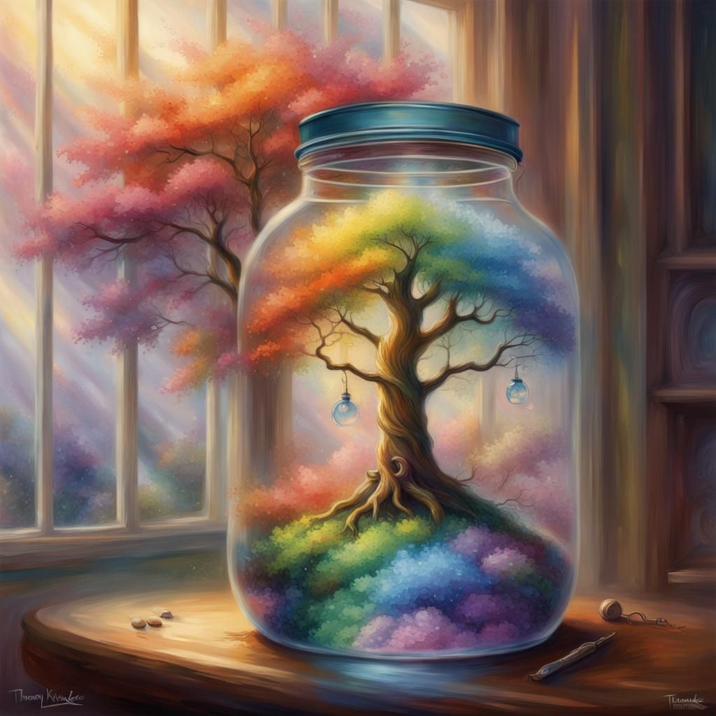 rainbow tree in a jar  by @Darcy 