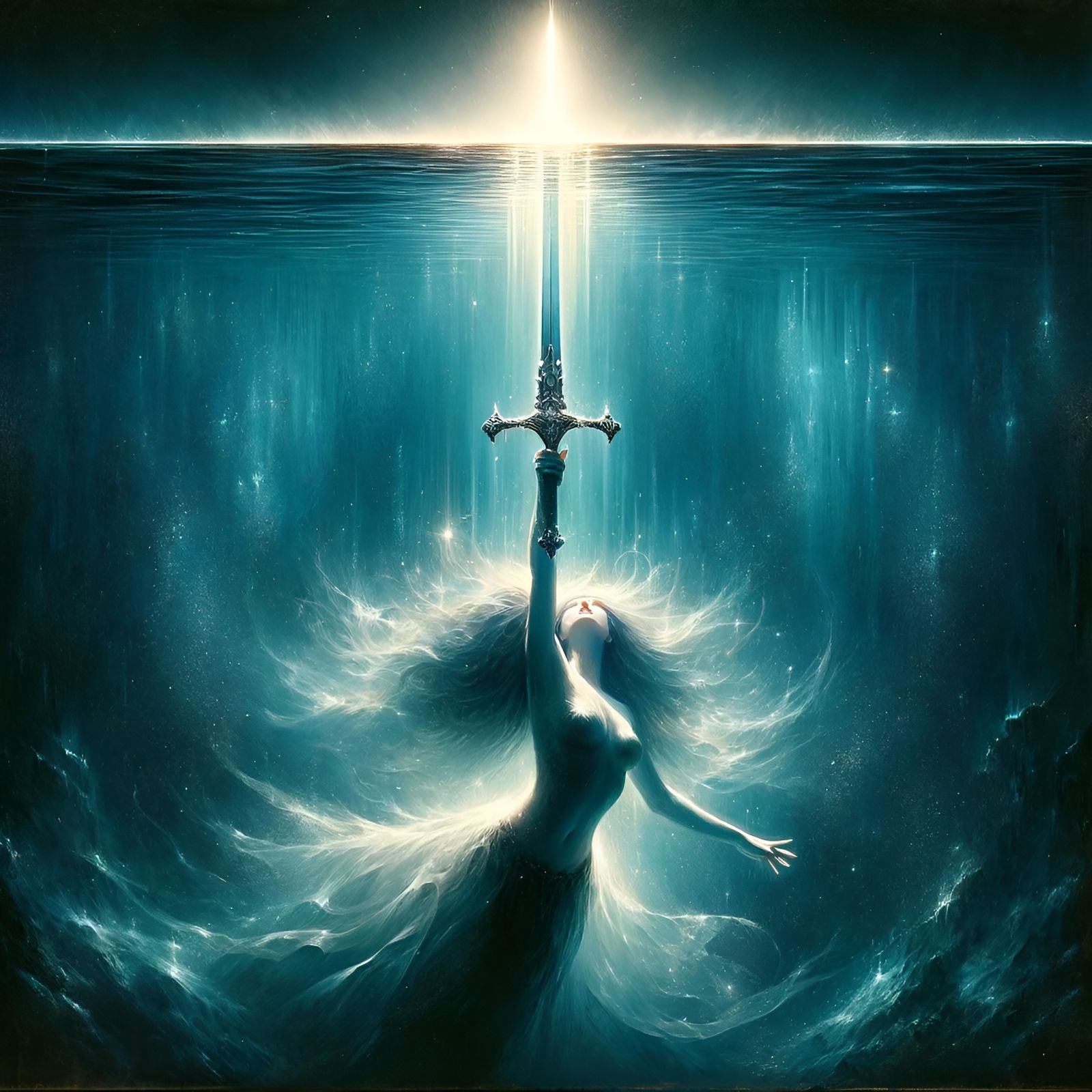 Excalibur lifted with the dawn