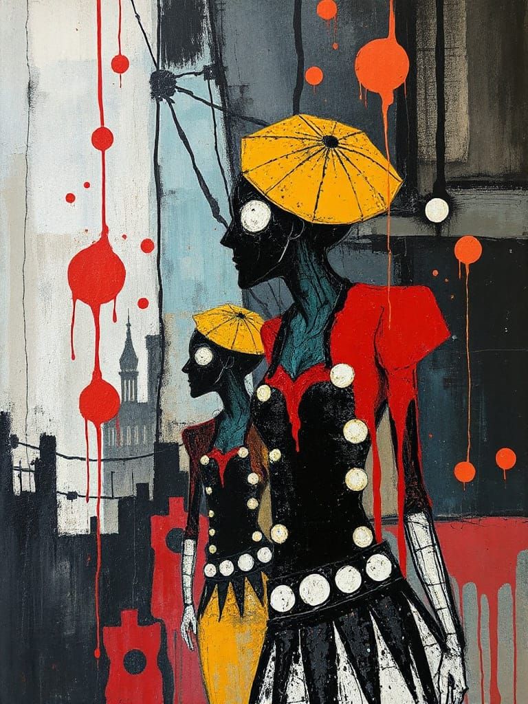 Expressive Urban Dreamscape in Heavy Impasto