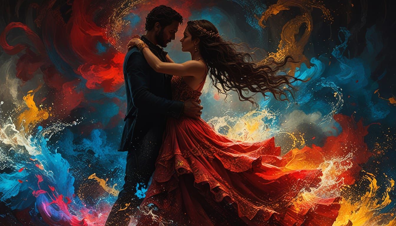 couple danse le calypso dans un dancing hyperdetailed intricately detailed Gustave Doré hyperdetailed intricately detailed Gustave Doré