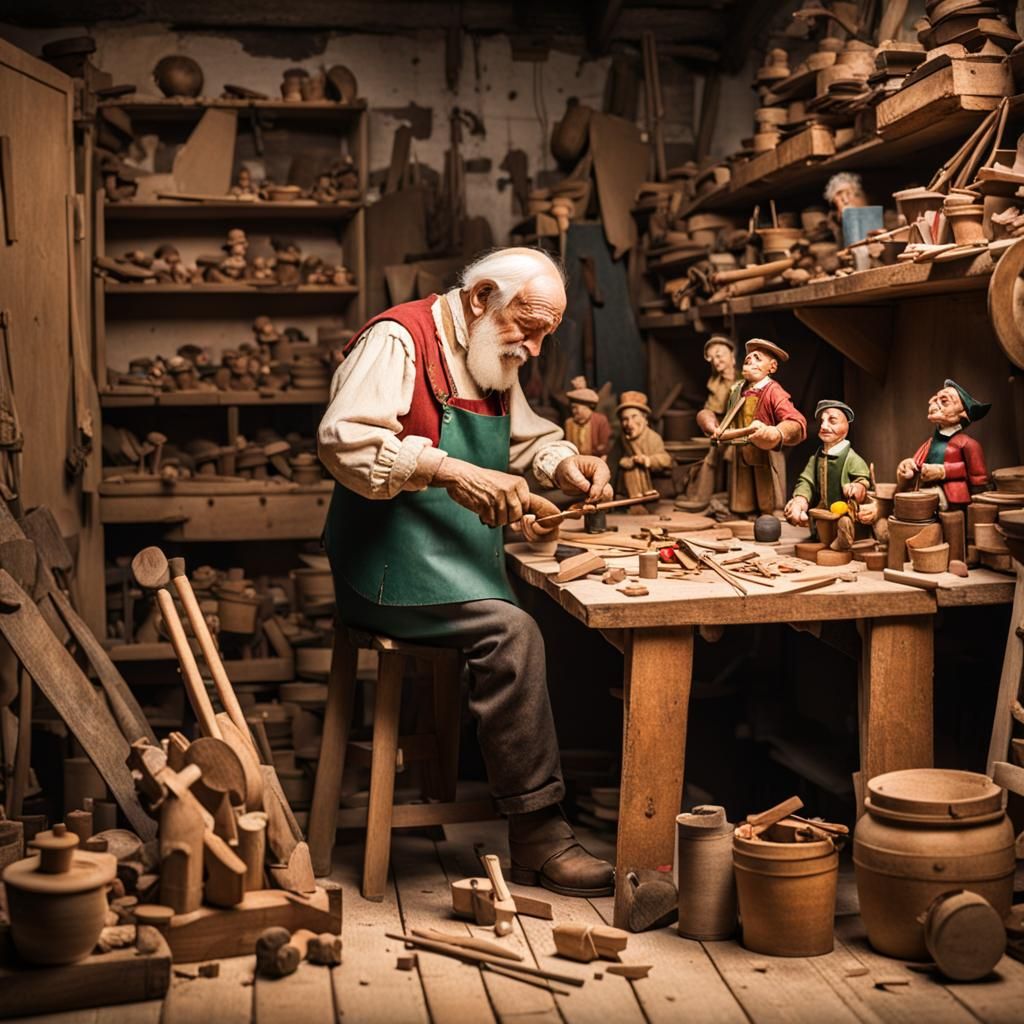 The puppeteer in his workshop  by @Iznogood