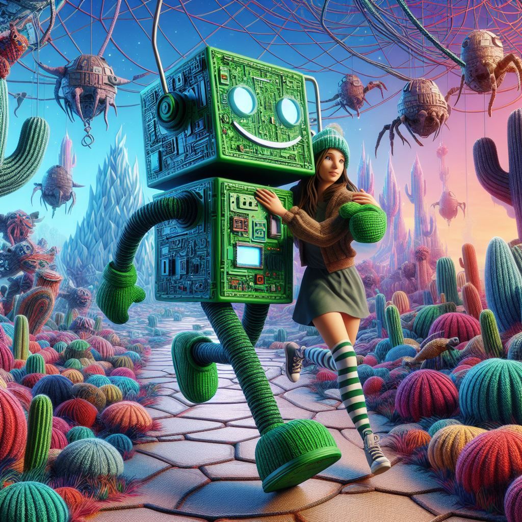 Couple running together from a place full of traps set (version 5)