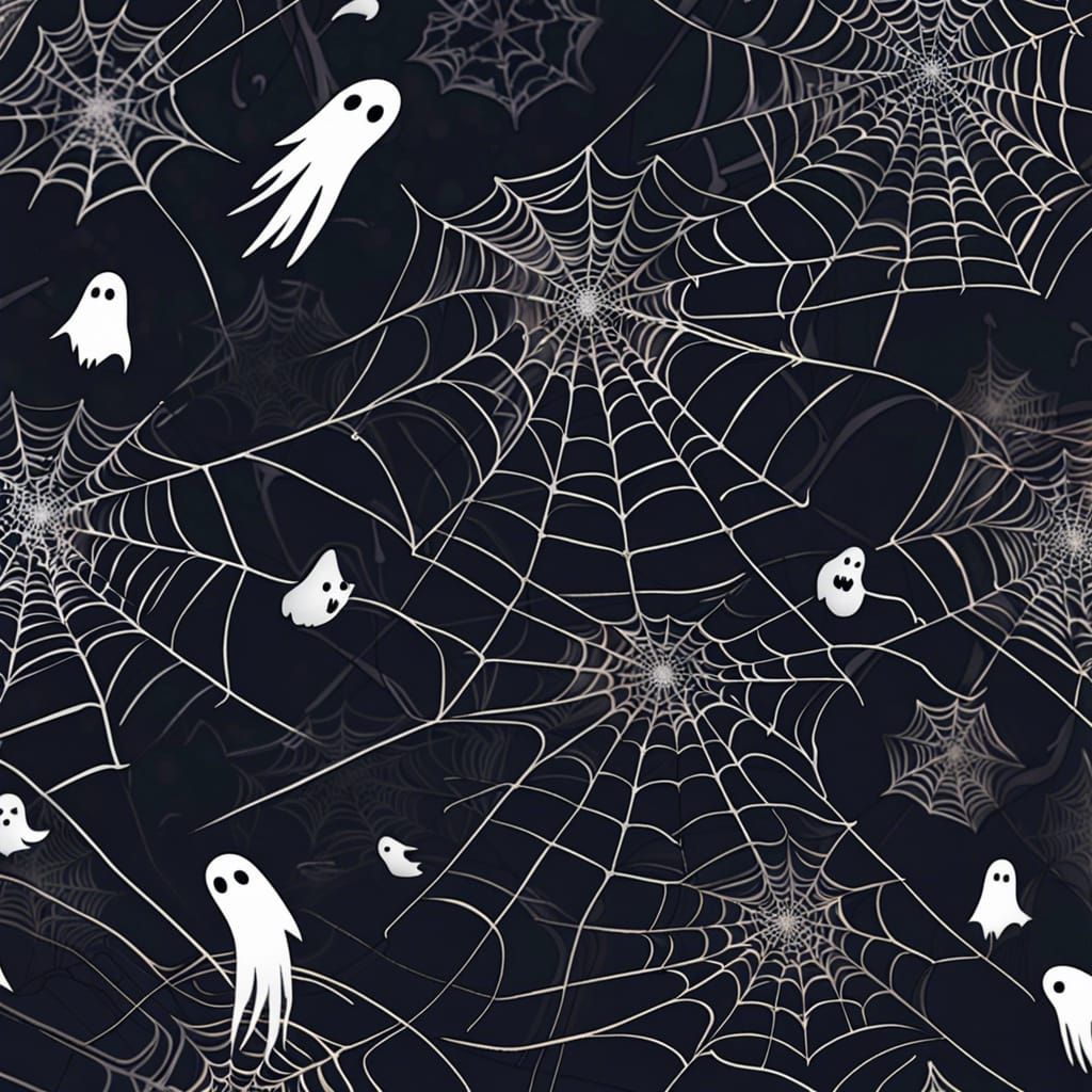 Spiderwebs and ghosts theme