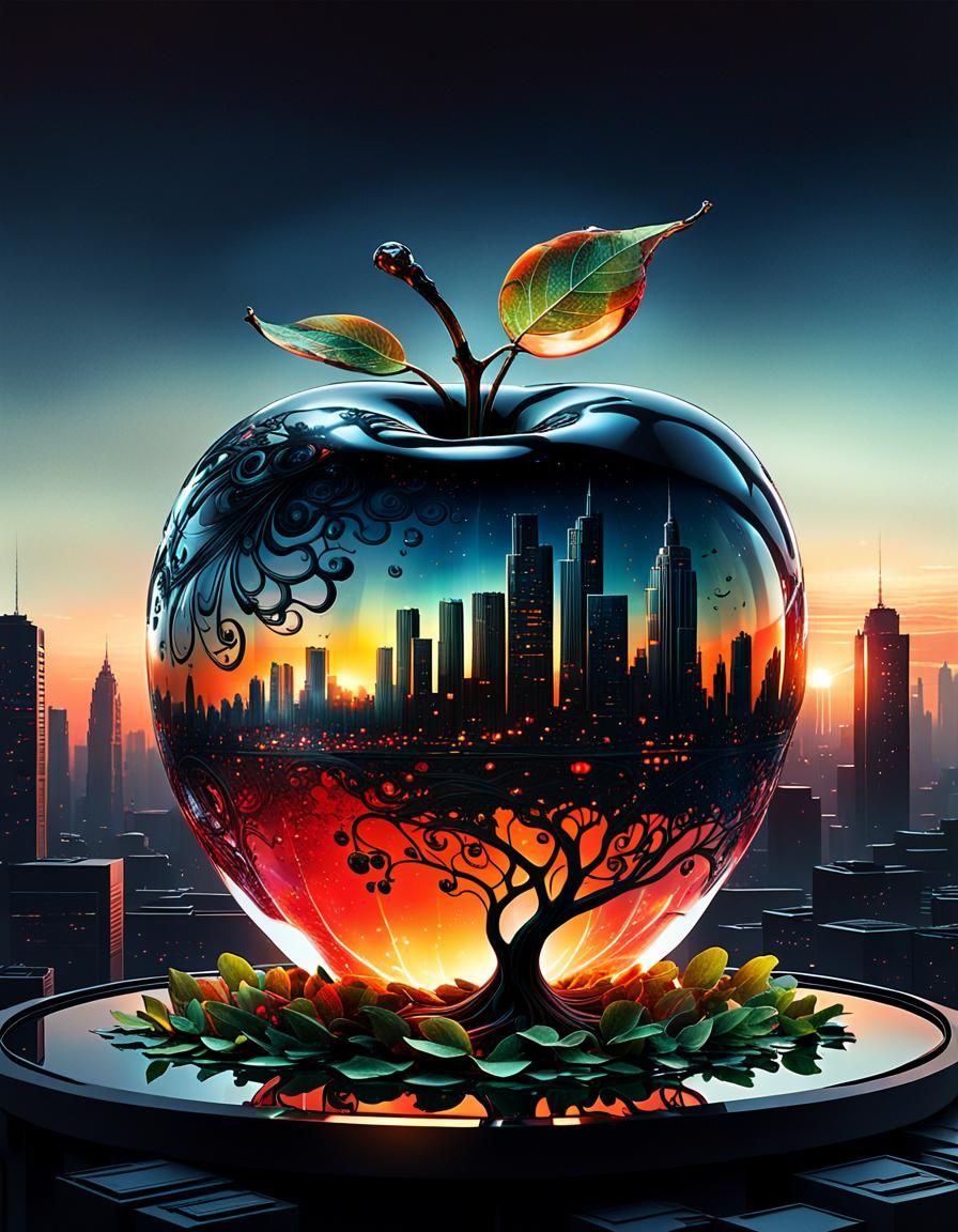 Sunset Reflections: The Enchanted Apple  by @Heralyn