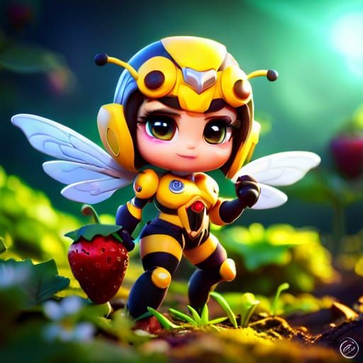 Bees and Strawberries 1